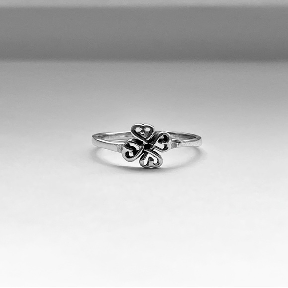 Sterling silver Celtic 4 hearts ring, heart ring, silver heart ring, Celtic ring - Picture 2 of 9